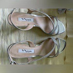 Nina 3 inch silver sandals